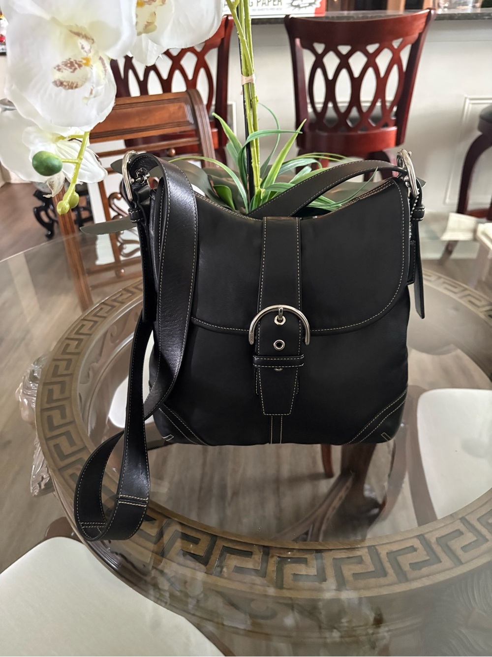 🖤🖤VINTAGE Y2K COACH SOHO BLACK LEATHER CROSSBODY/SHOULDER BAG!🖤🖤9480